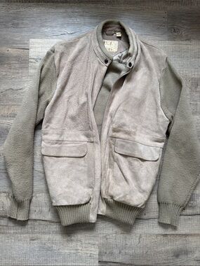 Vintage Suede Bomber Jacket in Light Taupe - Brand: Anthony’s